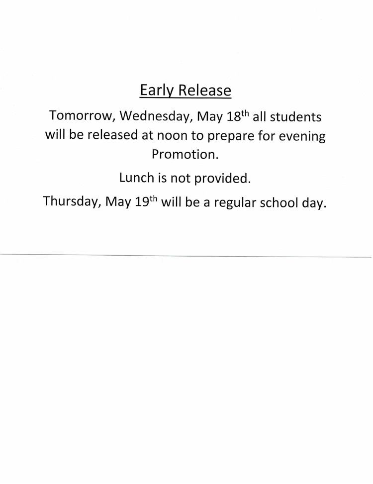 Early Release Notice