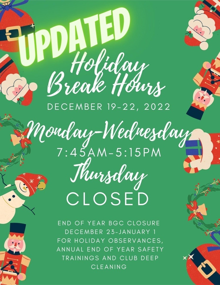 Holiday B&G Closure